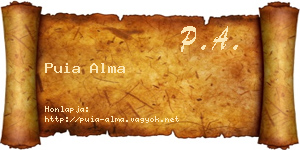 Puia Alma névjegykártya